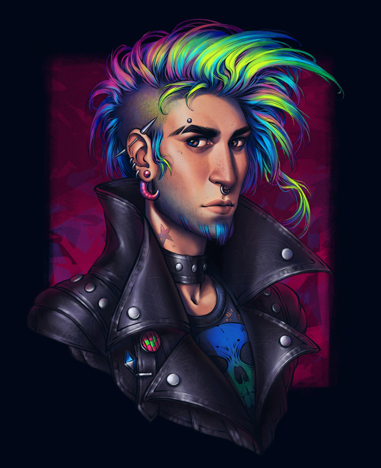 Punk portrait on Procreate